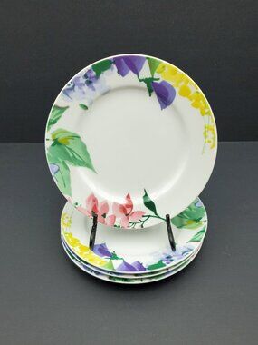 Savoir Vivre Meadow Splendor Salad Plates Colorful Floral Dessert Plates